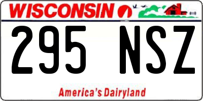 WI license plate 295NSZ