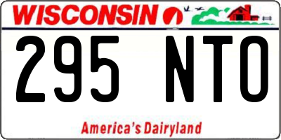 WI license plate 295NTO