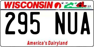 WI license plate 295NUA