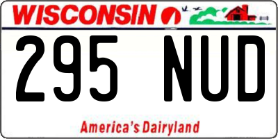 WI license plate 295NUD