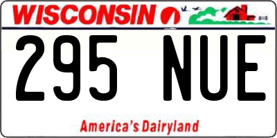 WI license plate 295NUE