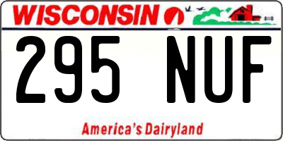 WI license plate 295NUF
