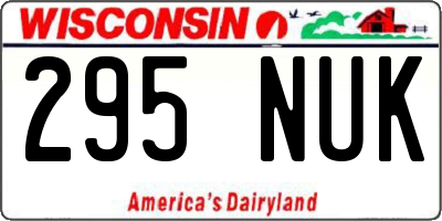 WI license plate 295NUK