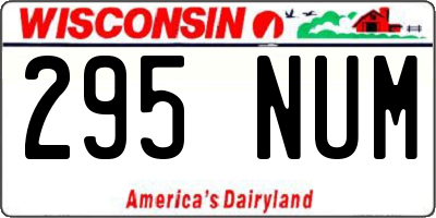 WI license plate 295NUM