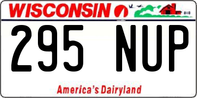 WI license plate 295NUP
