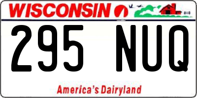 WI license plate 295NUQ