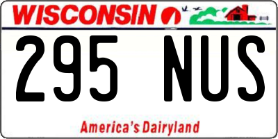 WI license plate 295NUS