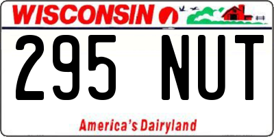 WI license plate 295NUT