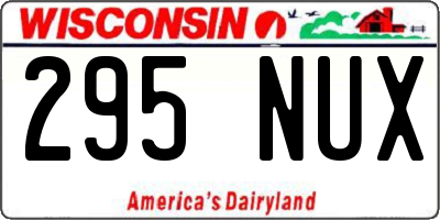 WI license plate 295NUX