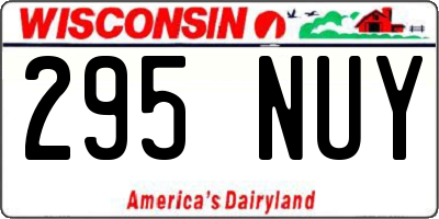 WI license plate 295NUY