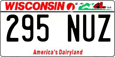 WI license plate 295NUZ