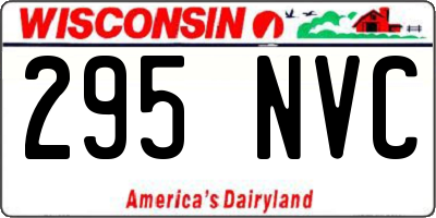 WI license plate 295NVC