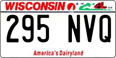 WI license plate 295NVQ