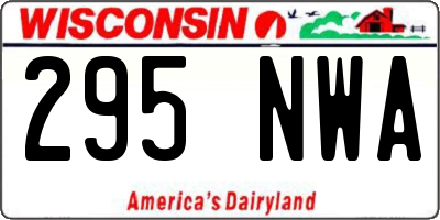 WI license plate 295NWA