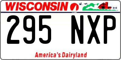 WI license plate 295NXP