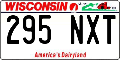 WI license plate 295NXT