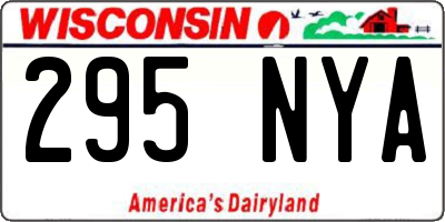 WI license plate 295NYA