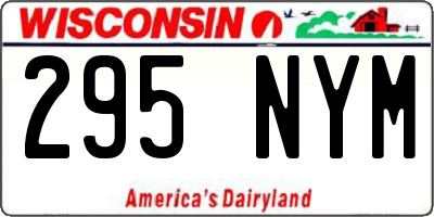 WI license plate 295NYM