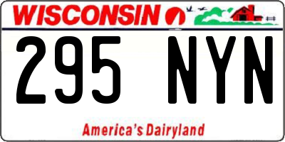 WI license plate 295NYN