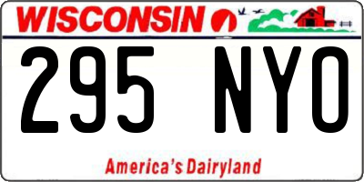 WI license plate 295NYO