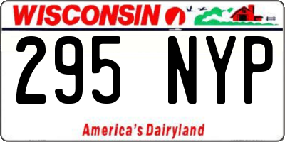 WI license plate 295NYP