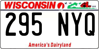 WI license plate 295NYQ