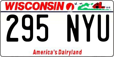WI license plate 295NYU