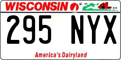 WI license plate 295NYX