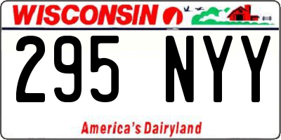 WI license plate 295NYY