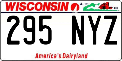 WI license plate 295NYZ