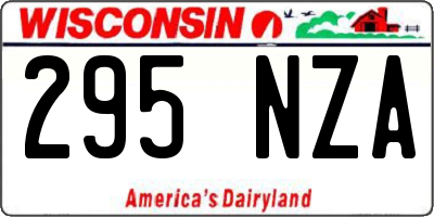 WI license plate 295NZA