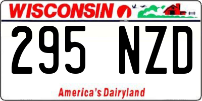 WI license plate 295NZD