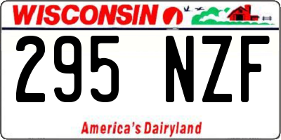 WI license plate 295NZF