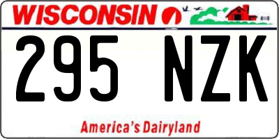 WI license plate 295NZK