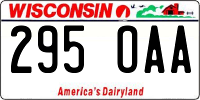 WI license plate 295OAA