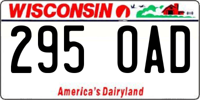 WI license plate 295OAD