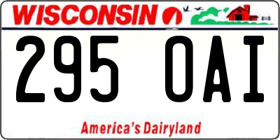 WI license plate 295OAI
