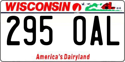 WI license plate 295OAL