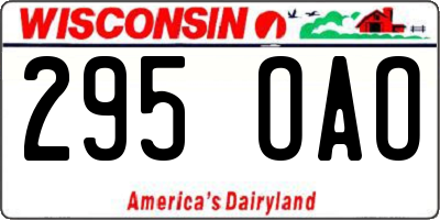 WI license plate 295OAO