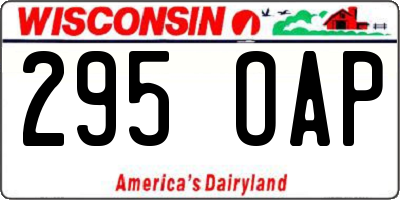 WI license plate 295OAP