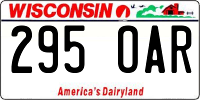 WI license plate 295OAR