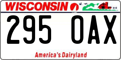 WI license plate 295OAX