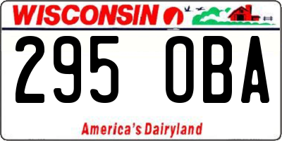 WI license plate 295OBA
