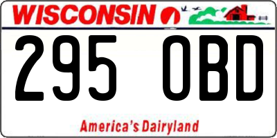 WI license plate 295OBD