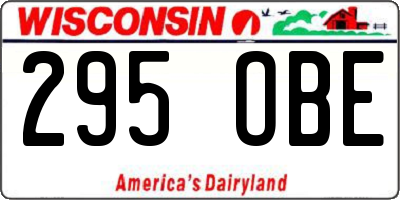 WI license plate 295OBE