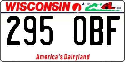 WI license plate 295OBF