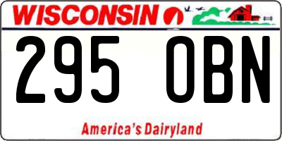 WI license plate 295OBN