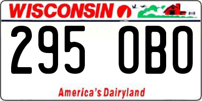 WI license plate 295OBO