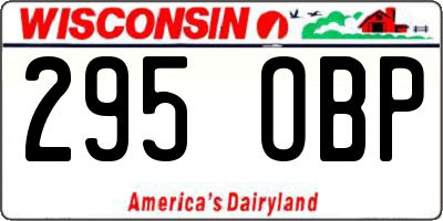 WI license plate 295OBP