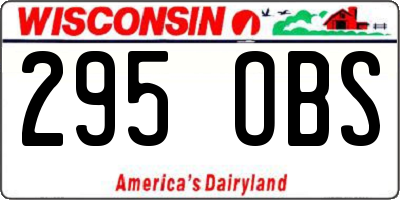 WI license plate 295OBS
